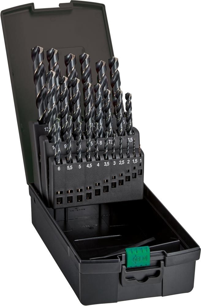 Набор сверл HSS для джобберов, шлифованный, Bronce, FORTIS 4317784710985 (ø h8 - 1–10 мм / количество сверл - 19 / увеличение - 0,5 мм / сталь - 10)