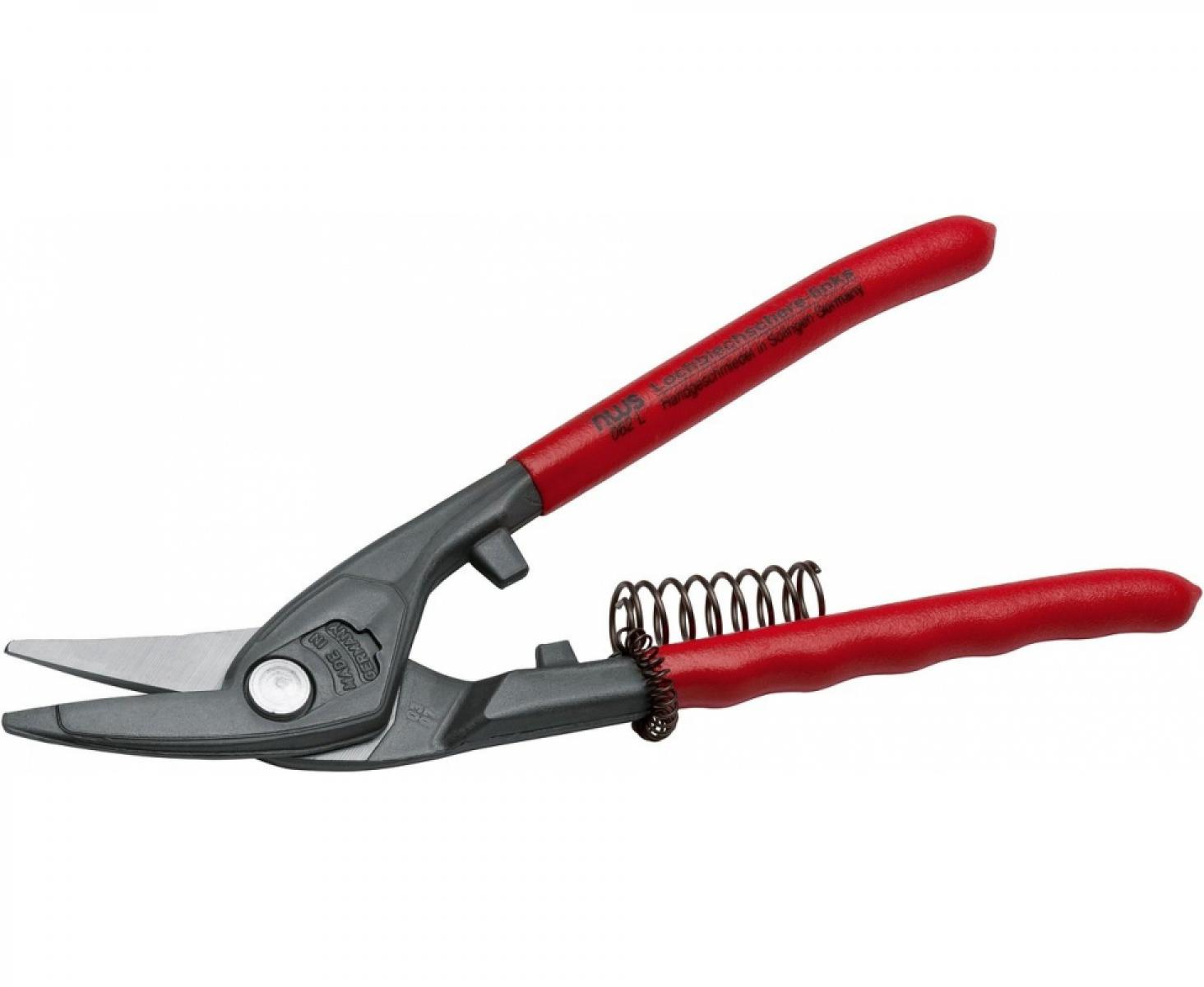 картинка Ножницы по металлу пробивные 250 мм NWS 062L-12-250 леворежущие с обливными рукоятками от магазина "Элит-инструмент"