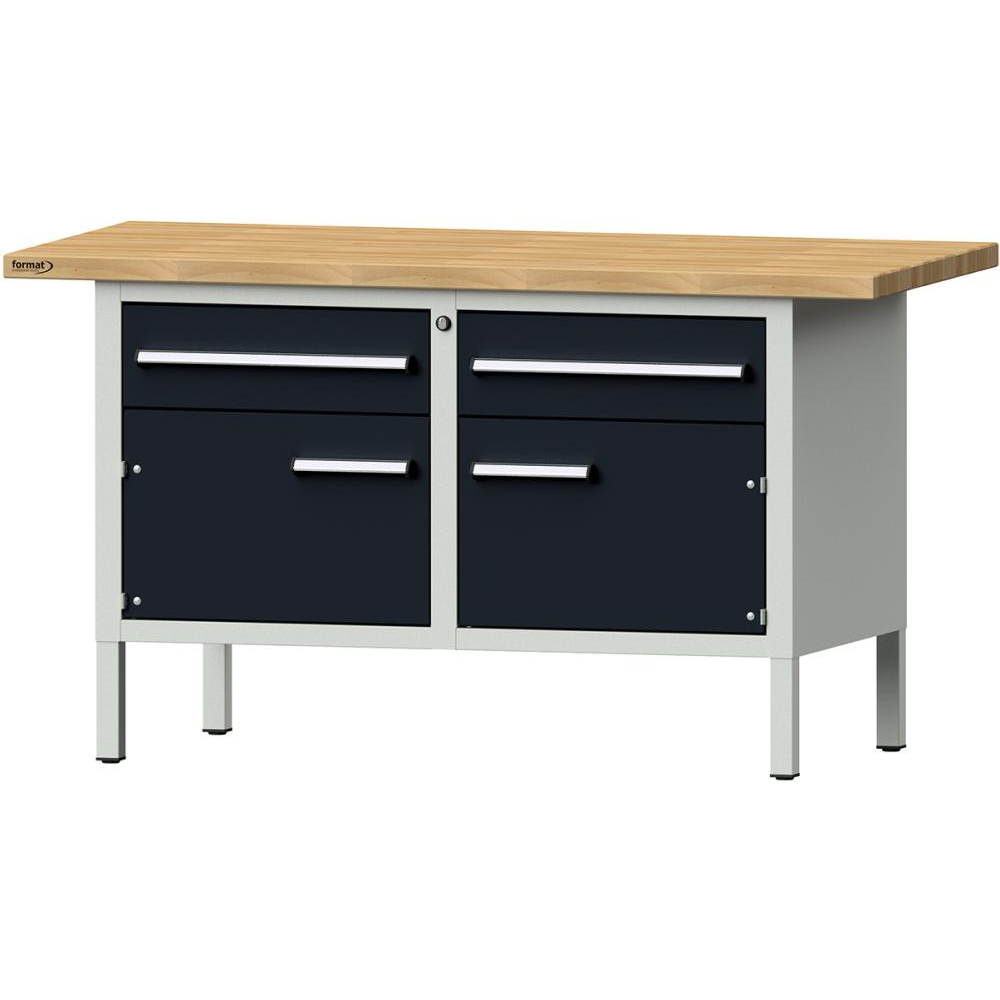 Формат верстак-коробки Ш1500хГ700хВ840мм RAL 7035/7016 BMP: 40 мм 2 ящика, 2 дверцы 3094 5646 Fplus
