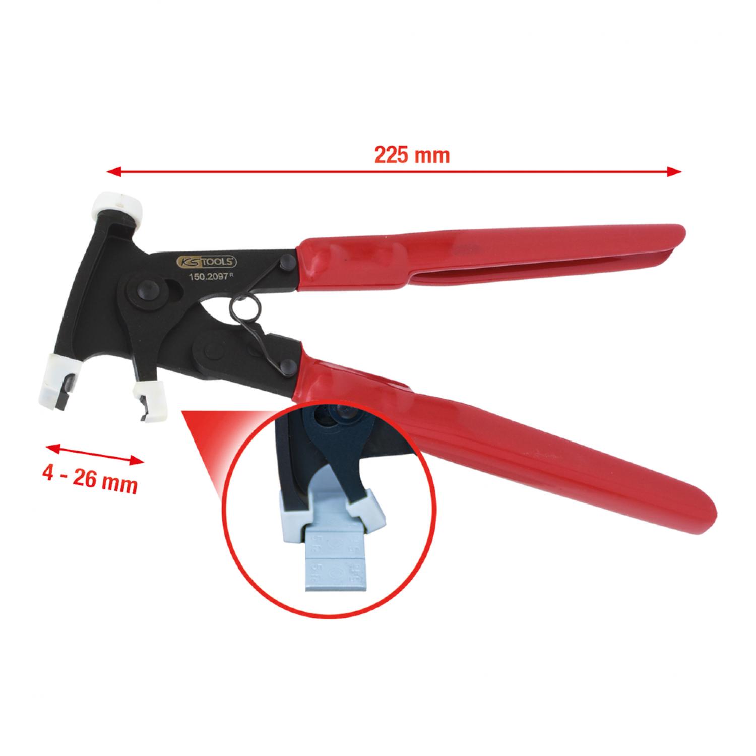 Клещи для клейких балансировочных грузов, 225 мм KSTools-150.2097