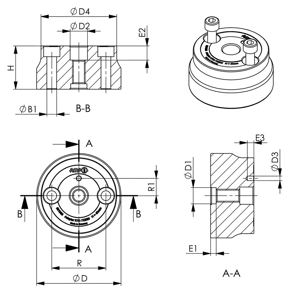 картинка Переходник для зажимного модуля, механический АМF 561993 от магазина "Элит-инструмент"