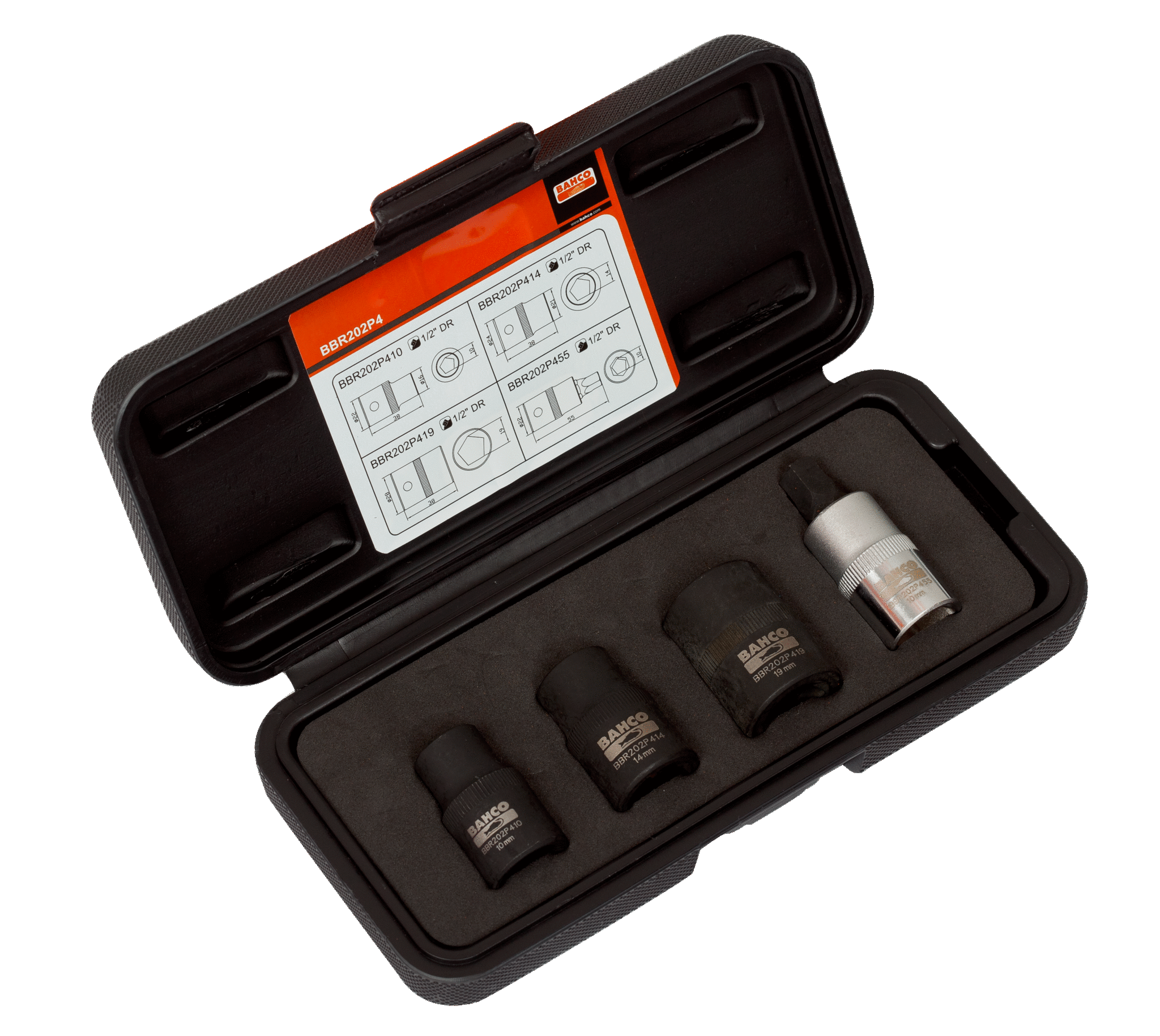 1/2"Наборпятигранных торцевых головок для ручного тормоза BAHCO BBR202P455