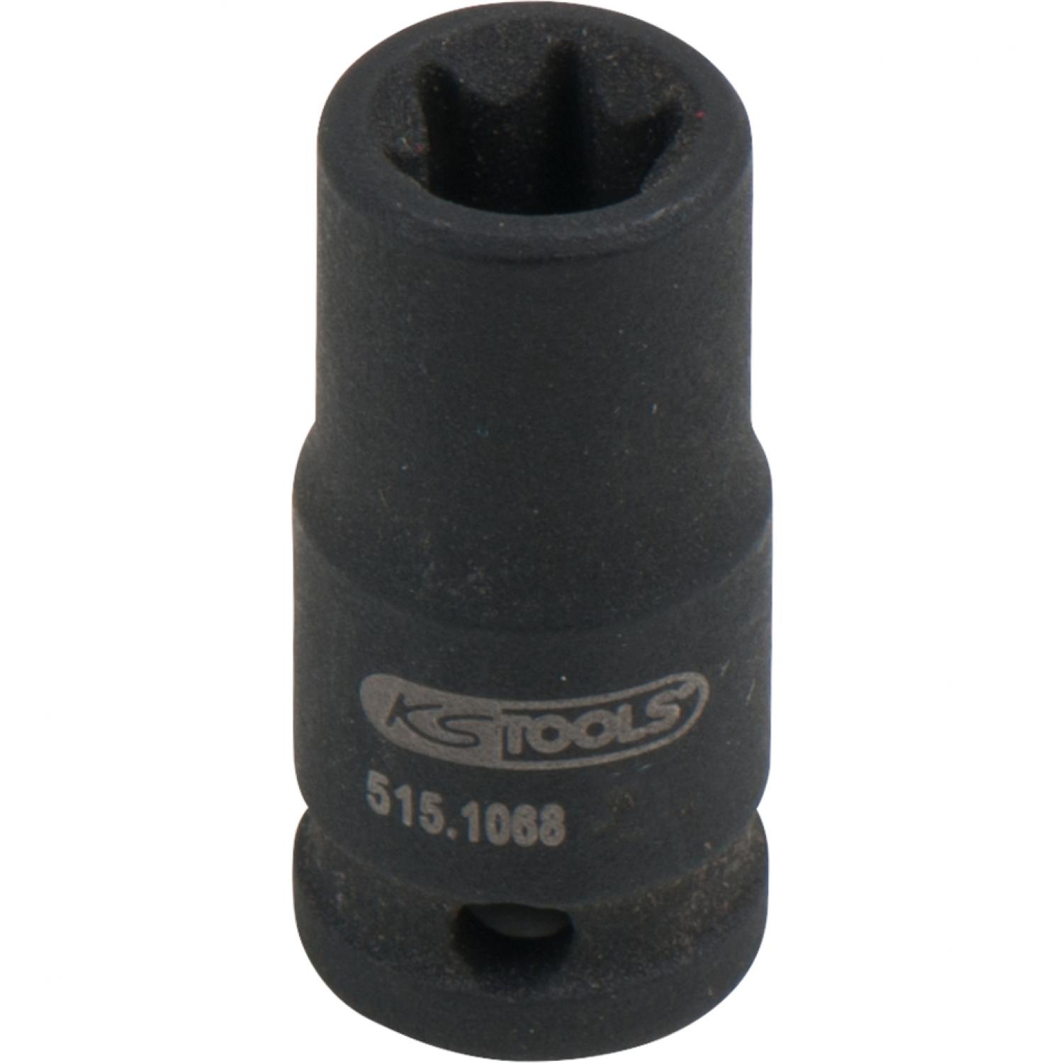 Силовая торцовая головка 1/4" с внешним профилем Torx, короткая, E8