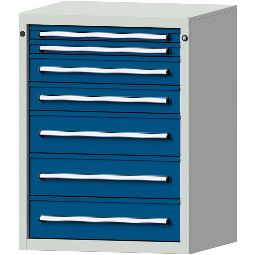 Шкаф формата Ш760хГ700хВ1000мм RAL7035/5010 7 ящиков 75кг 3196 2802 Fplus