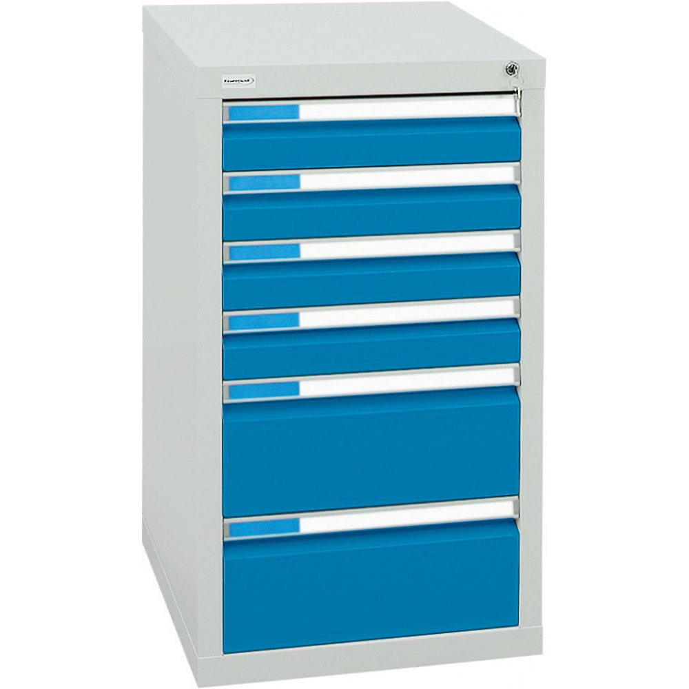 Шкаф формата Ш500хГ500хВ900мм RAL 7035/5012 6 ящиков 75кг 3031 5078 Fplus