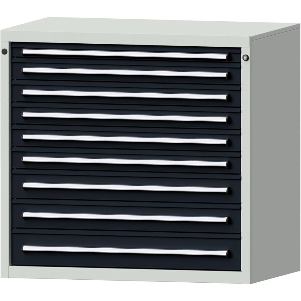 Шкаф формата Ш1060хГ675хВ1000мм RAL7035/7016 9 ящиков 75кг 3196 3011 Fplus
