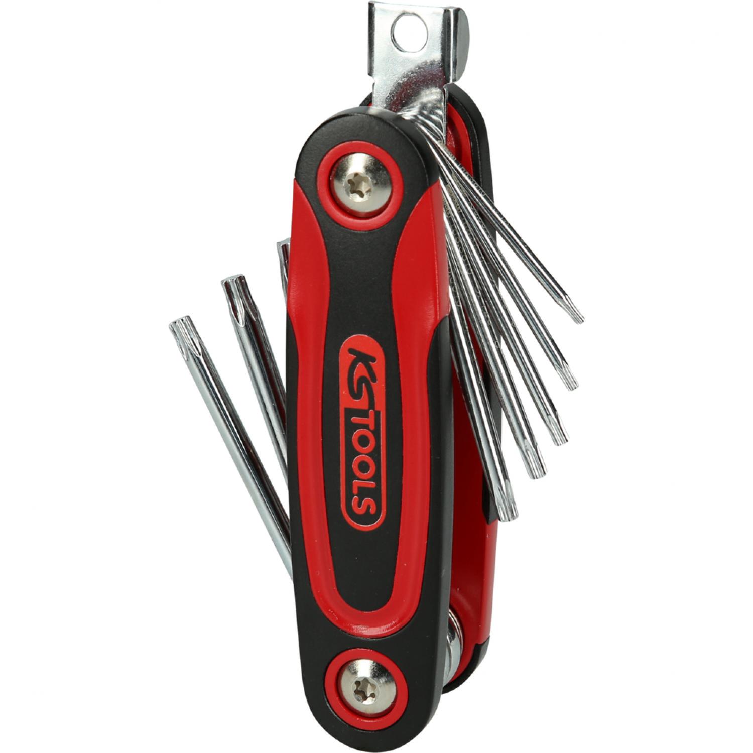 Откидной держатель для угловых штифтовых ключей с профилем Torx, 8 шт