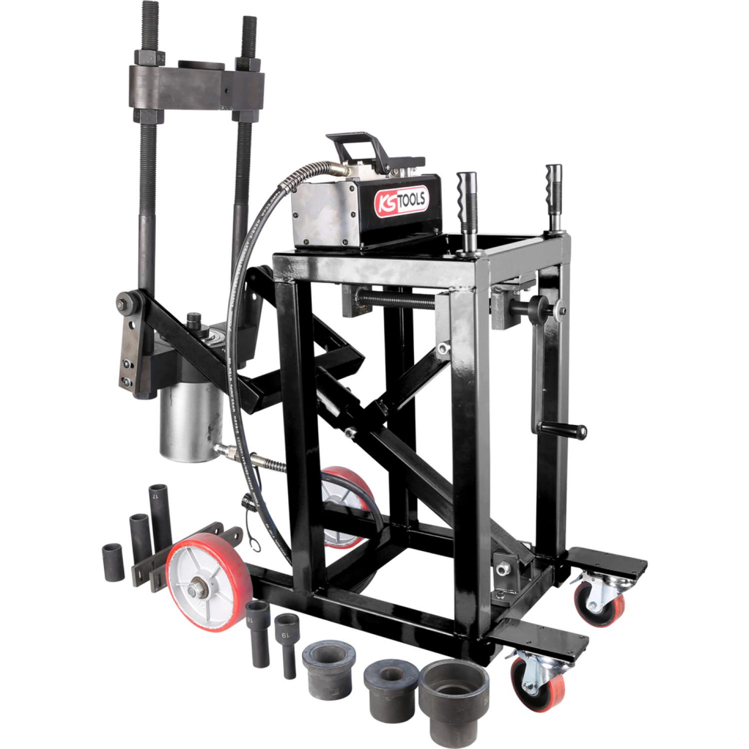 картинка Пресс для шкворня поворотного кулака, 75 т, с комплектом гильз, 29 шт от магазина "Элит-инструмент"