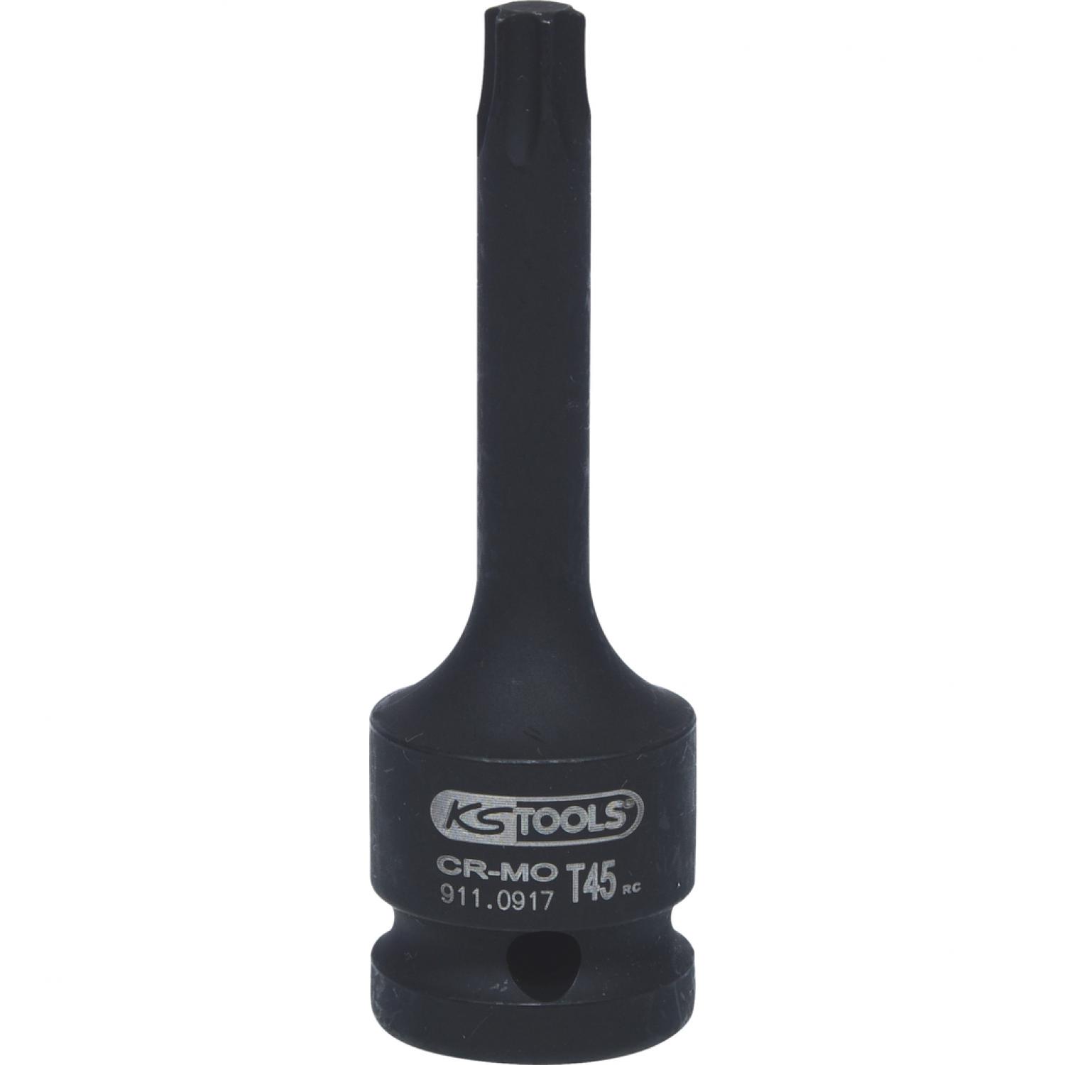 картинка Силовая торцовая головка с битом 1/2" с профилем Torx, длинная, T45 подвеска от магазина "Элит-инструмент"