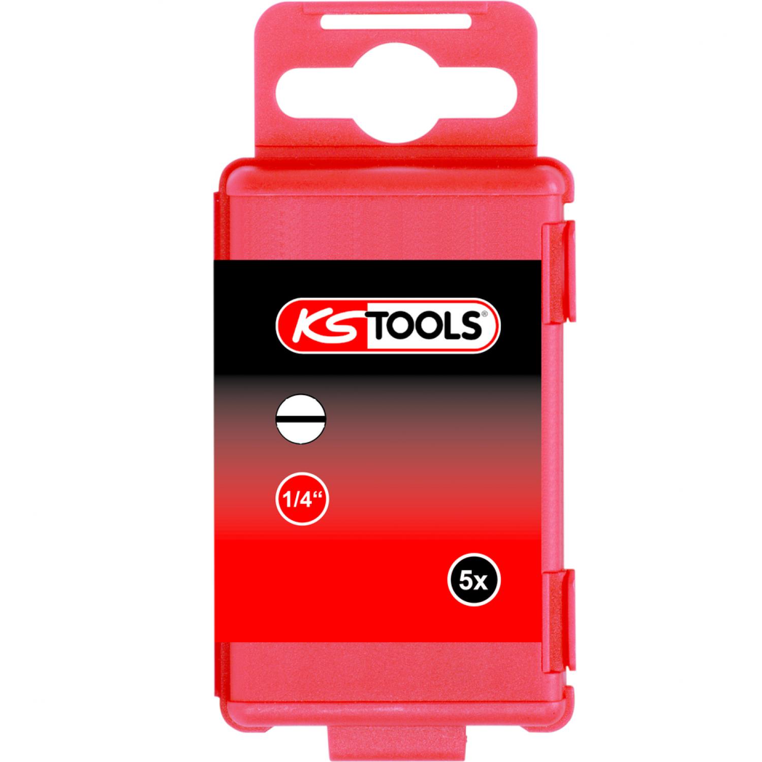 Бит 1/4" шлицевой, 75 мм, 5 мм, 5 шт в упаковке