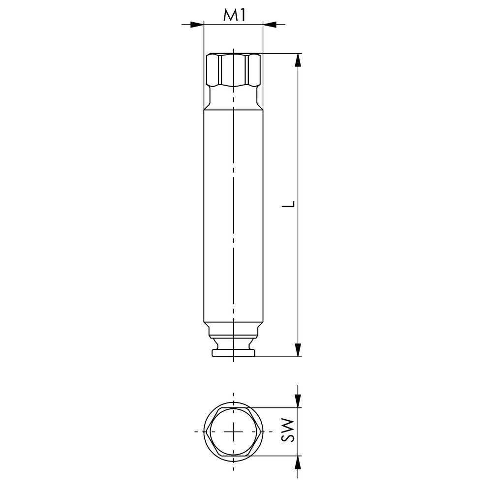 картинка Шариковый прижимной винт с шестигранной головкой для силового зажима АМF 571094 от магазина "Элит-инструмент"