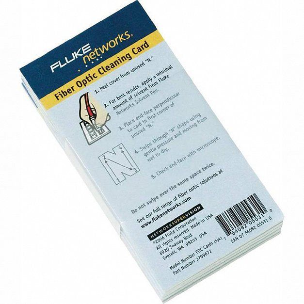 Средство очистки оптоволоконных разъёмов Fluke Networks NFC-CARDS-5PK, 5 шт 2799672