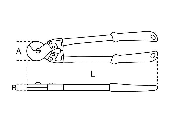 картинка 1104 Двуручные ножницы | Ножницы - кабелерез, тросорез, рукоятка из термопластика Beta 011040006 от магазина "Элит-инструмент"