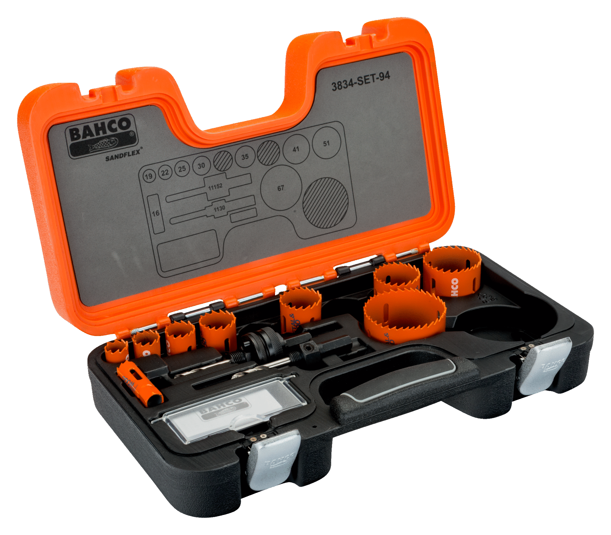 Наборы биметаллических кольцевых пил Sandflex BAHCO 3834-SET-94