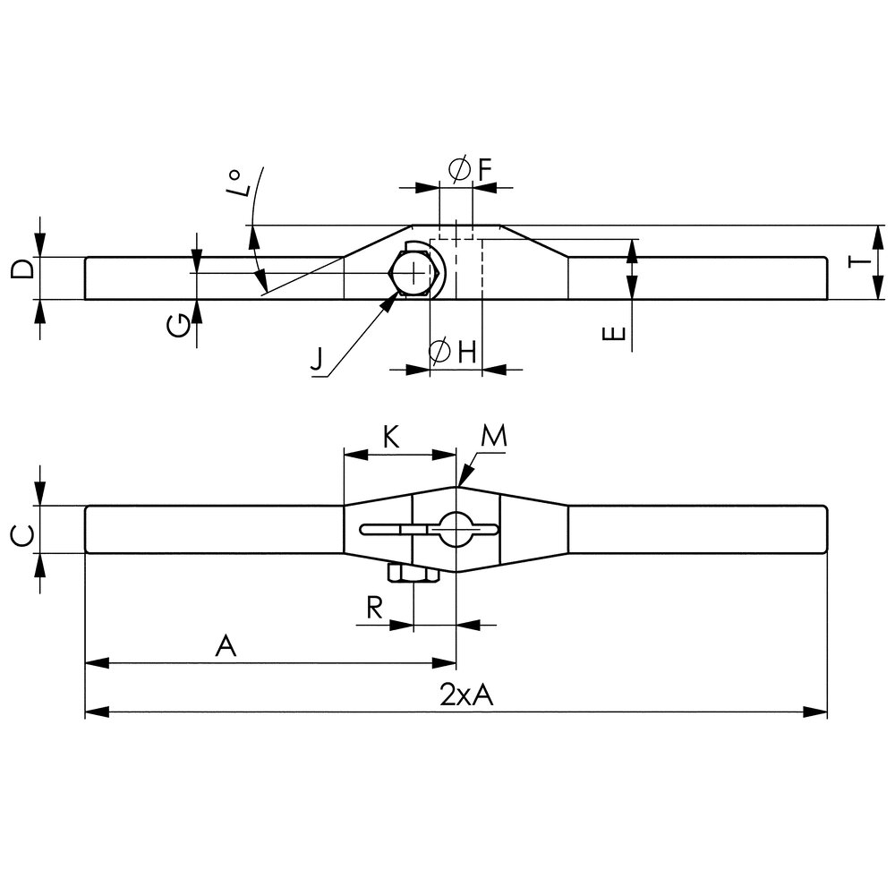 картинка Поворотный зажимной рычаг с двойным концом АМF 69294 от магазина "Элит-инструмент"