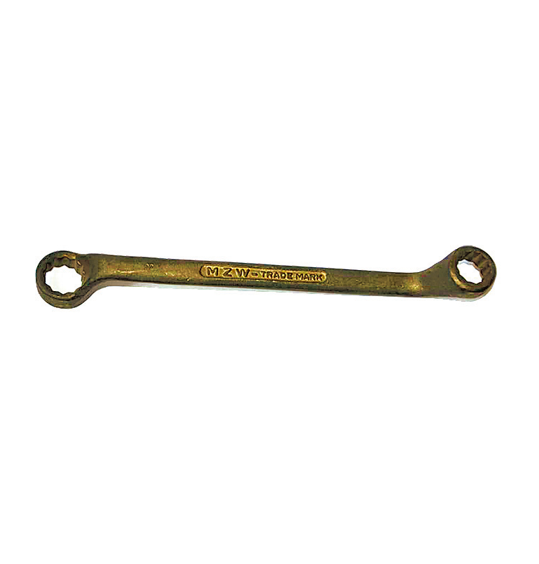 картинка Ключ накидной с изгибом искробезопасный 18x19 мм, серия 003 MetalMinotti 003-1819 от магазина "Элит-инструмент"
