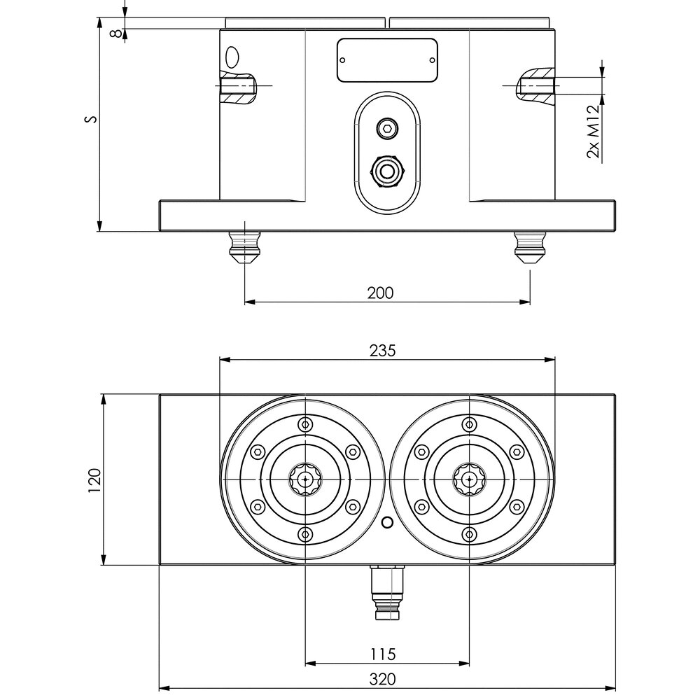 картинка 2-точечный зажимной кронштейн АМF 427864 от магазина "Элит-инструмент"
