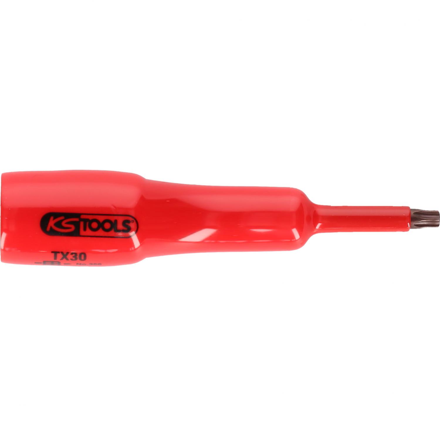 Торцевая головка изолированная 1/2" с битой для  шлицев типа Torx, длинная, Т30