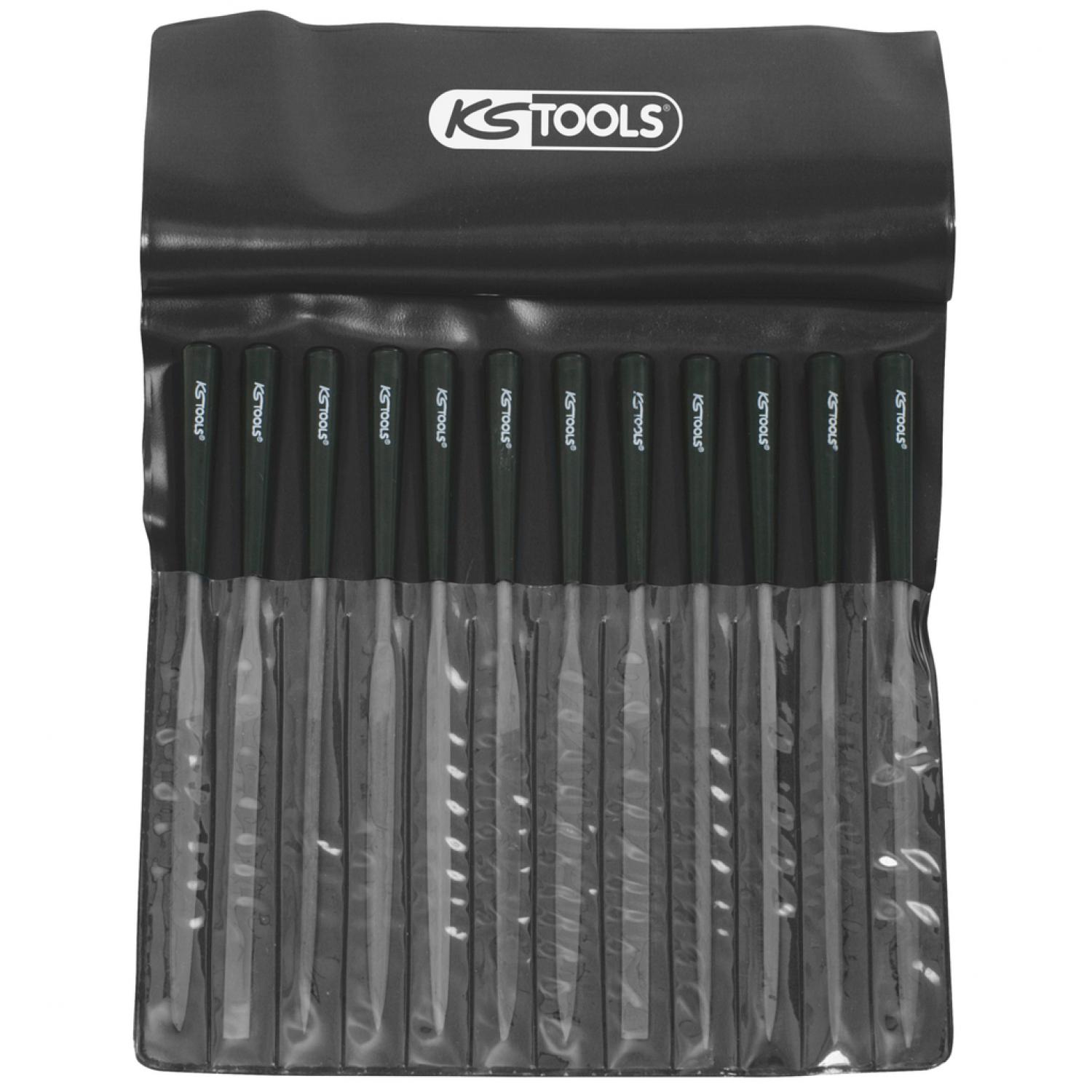 картинка Комплект надфилей с пластиковой рукояткой, 12 шт KSTools 140.3050 от магазина "Элит-инструмент"