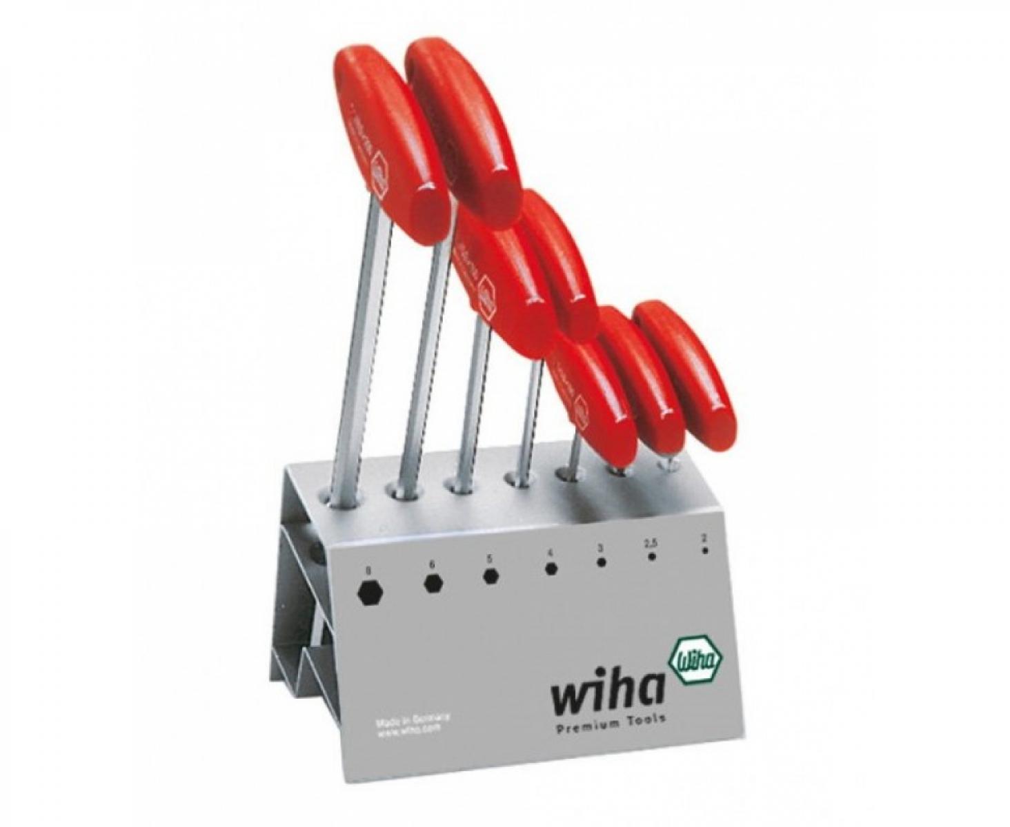 картинка Набор отверток с шестигранником и Т-образной рукояткой Wiha Classic 334 VB 00953 в подставке, 7 предметов от магазина "Элит-инструмент"