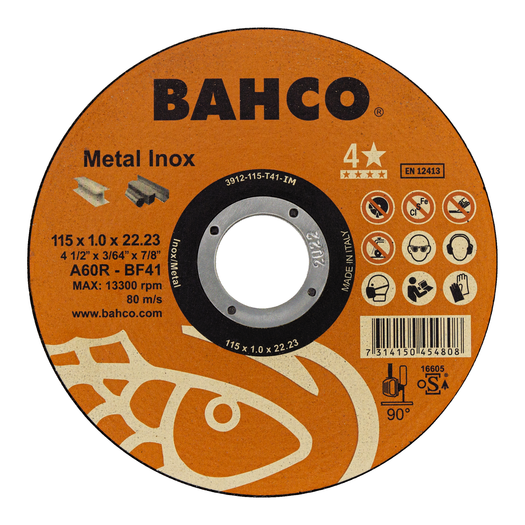 картинка Высокопроизводительные дисковые пилы общего назначения для нержавеющей стали и металла 180 x 2.0 x 22.23mm BAHCO 3911-180-T41-IM от магазина "Элит-инструмент"
