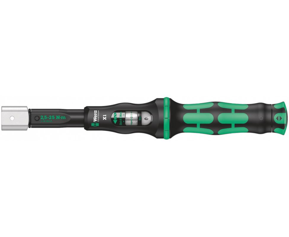 Динамометрический ключ Wera Click-Torque X 1 2,5-25 Nm для сменных насадок WE-075651