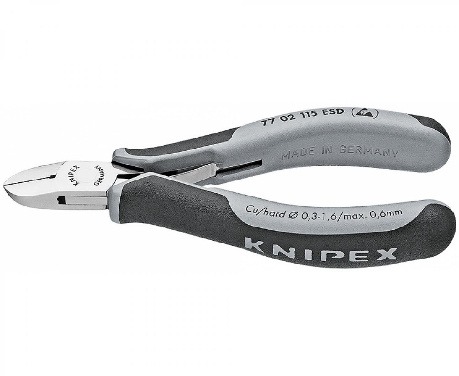 Кусачки боковые для электроники антистатические Knipex KN-7702115ESD