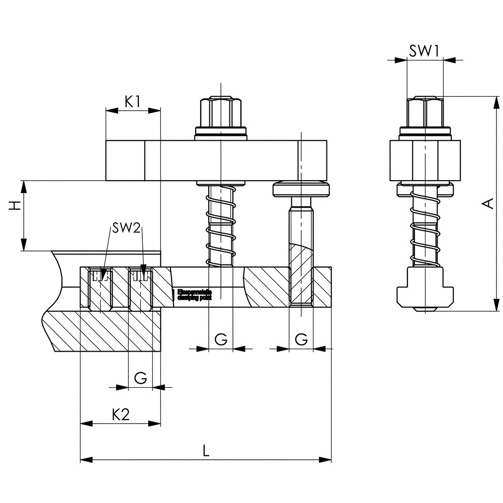 картинка Зажимной узел для закрепления снаружи инструментального стола АМF 73981 от магазина "Элит-инструмент"