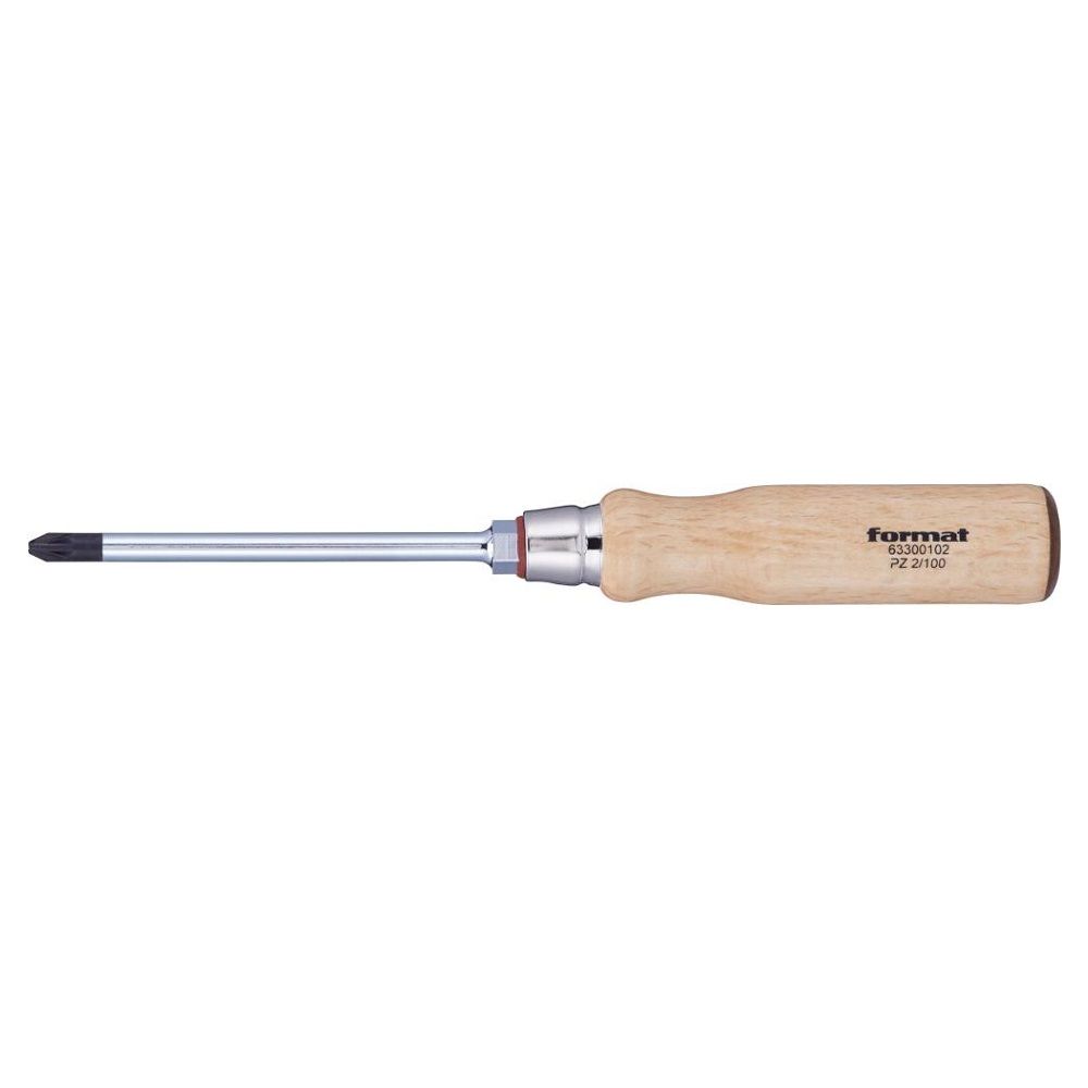 Отвертка Pozidriv с деревянной ручкой PZ 2x100 мм (FORMAT 63300102)
