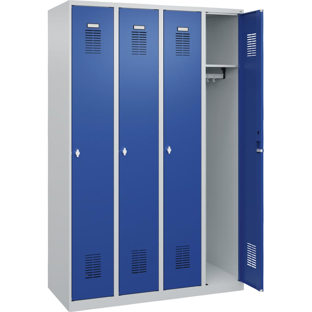 Гардероб BASIC Ш1200хГ500хВ1850 мм RAL 7035/5010, 4 отделения 3037 2523 Fplus