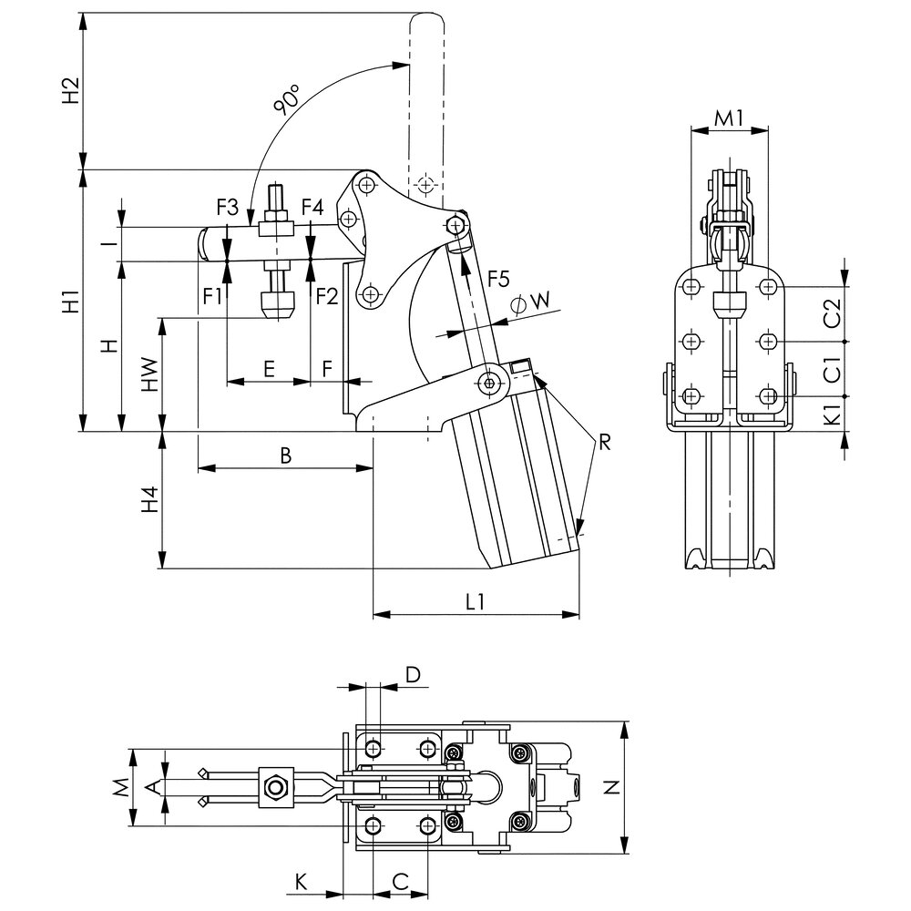 картинка Пневматический зажим АМF 555065 от магазина "Элит-инструмент"