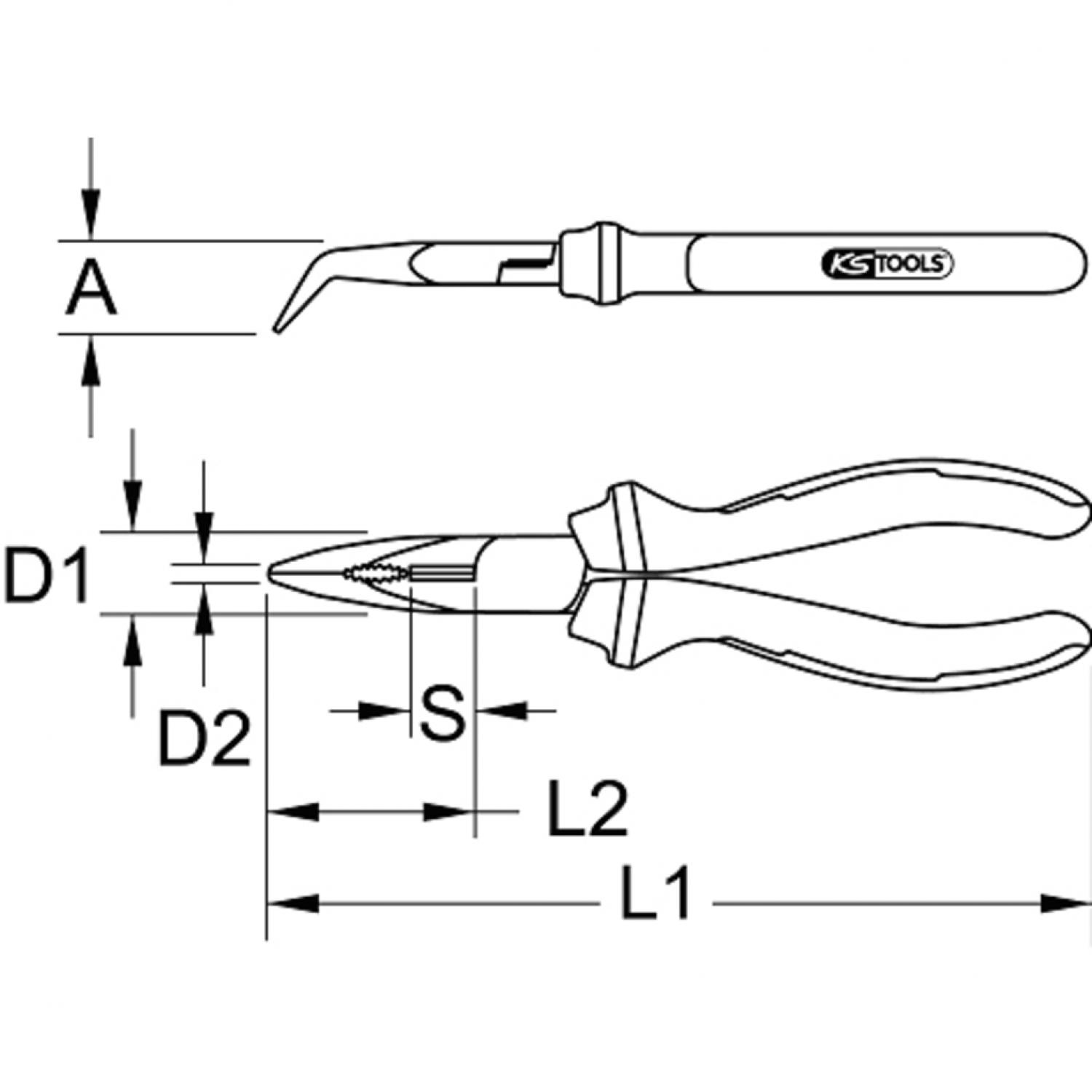 картинка Круглогубцы ERGOTORQUE VDE, изогнутые, 165 мм от магазина "Элит-инструмент"
