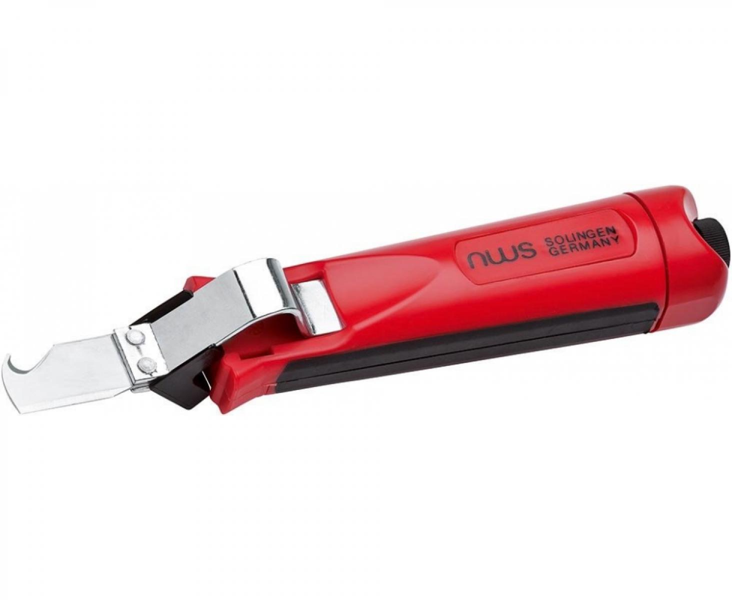 картинка Нож с крючкообразным лезвием для снятия изоляции с круглого кабеля 170 мм NWS 728H от магазина "Элит-инструмент"