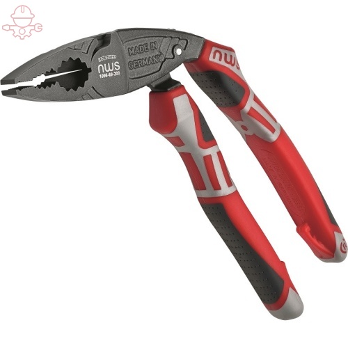 Пассатижи комбинированные силовые ErgoCombi 200 мм NWS 1096-69-200 с покрытием TitanFinish, рукоятками SoftGripp
