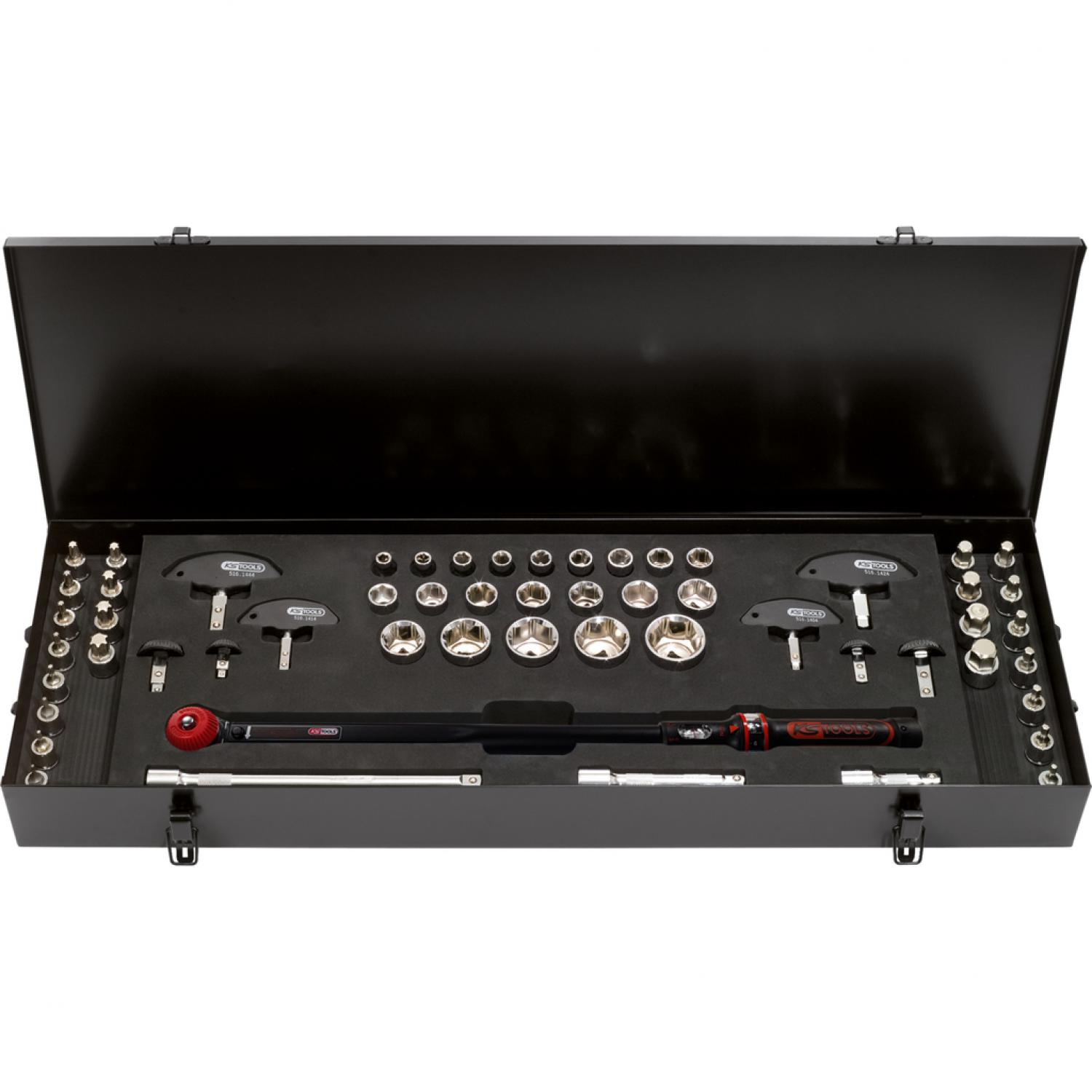 Комплект динамометрических ключей ERGOTORQUE®precision 1/2'' с трещоткой и поворотной ручкой, 60-320 Нм, 49 шт KSTools 516.1475