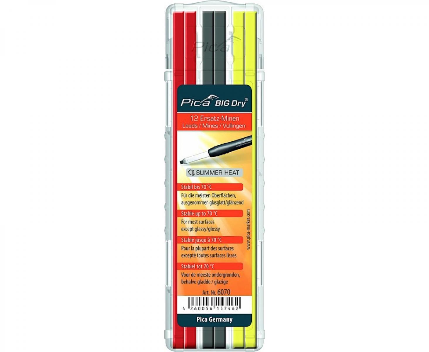 картинка Грифели для карандаша BIG Dry Summer Heat Pica 6070 12 пр. от магазина "Элит-инструмент"