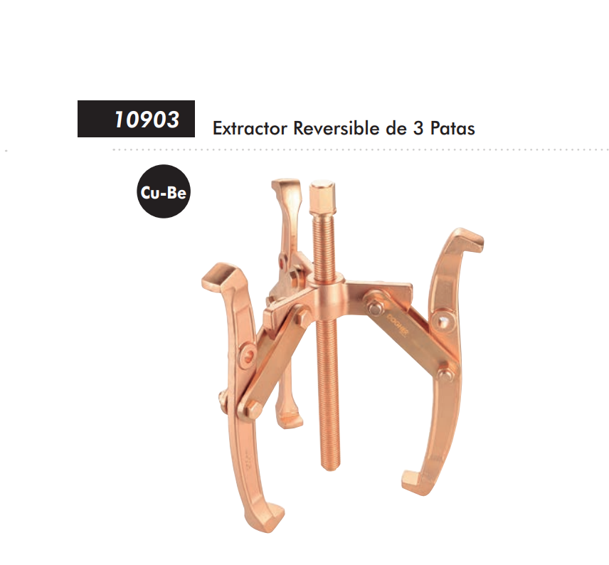 картинка Съемник трёхлапый искробезопасный, захват 60-150 мм, 6" Dogher 10903-150 от магазина "Элит-инструмент"