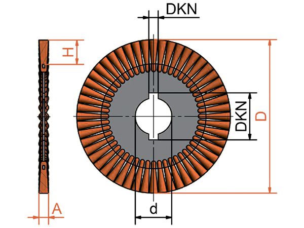 картинка Кольцевая щётка, стальная гофрированная проволока диаметр 300 мм ширина 13 мм ворс 0,80 мм с пазами 115,8 х 13 от магазина "Элит-инструмент"