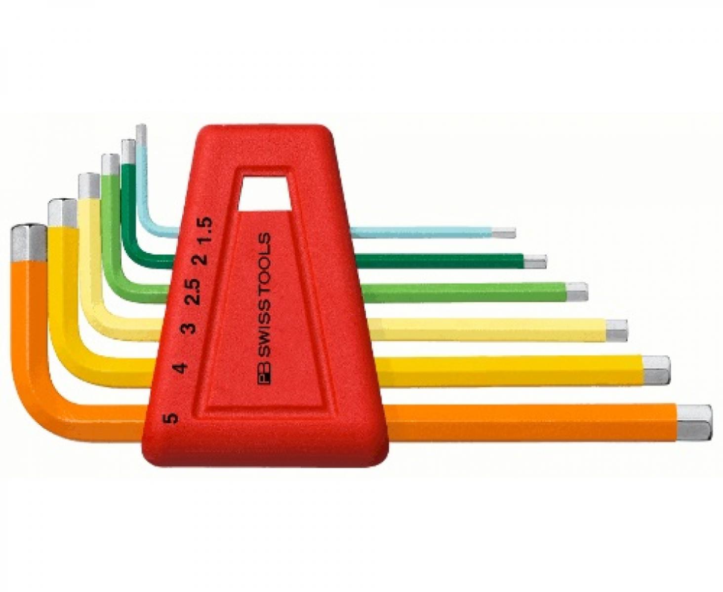 картинка Набор штифтовых шестигранных ключей HEX PB Swiss Tools PB 210.H-5 RB 6 шт. от магазина "Элит-инструмент"