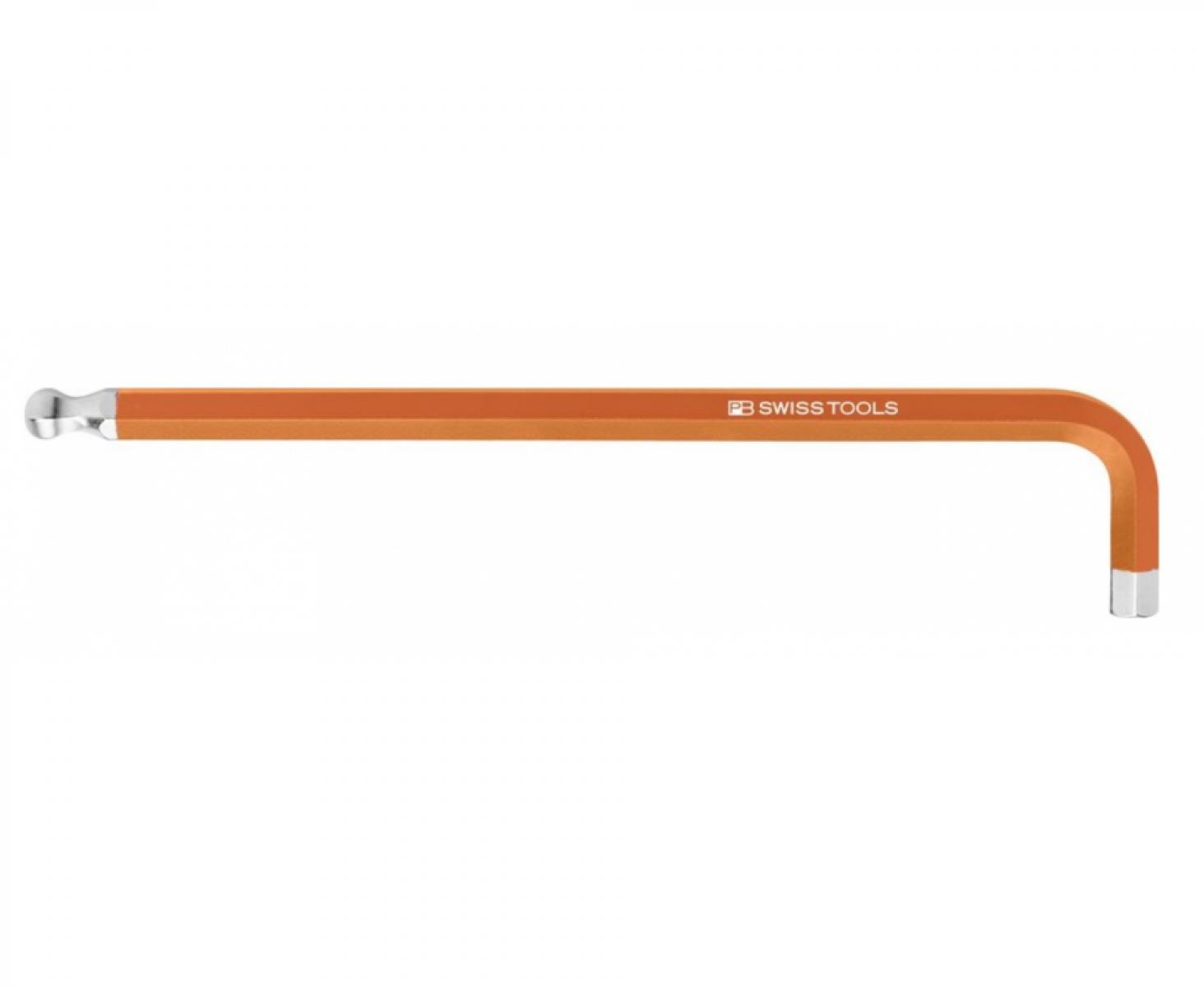 Ключ штифтовый HEX длинный PB Swiss Tools PB 212L.4 OR со сферической головкой, оранжевый M4