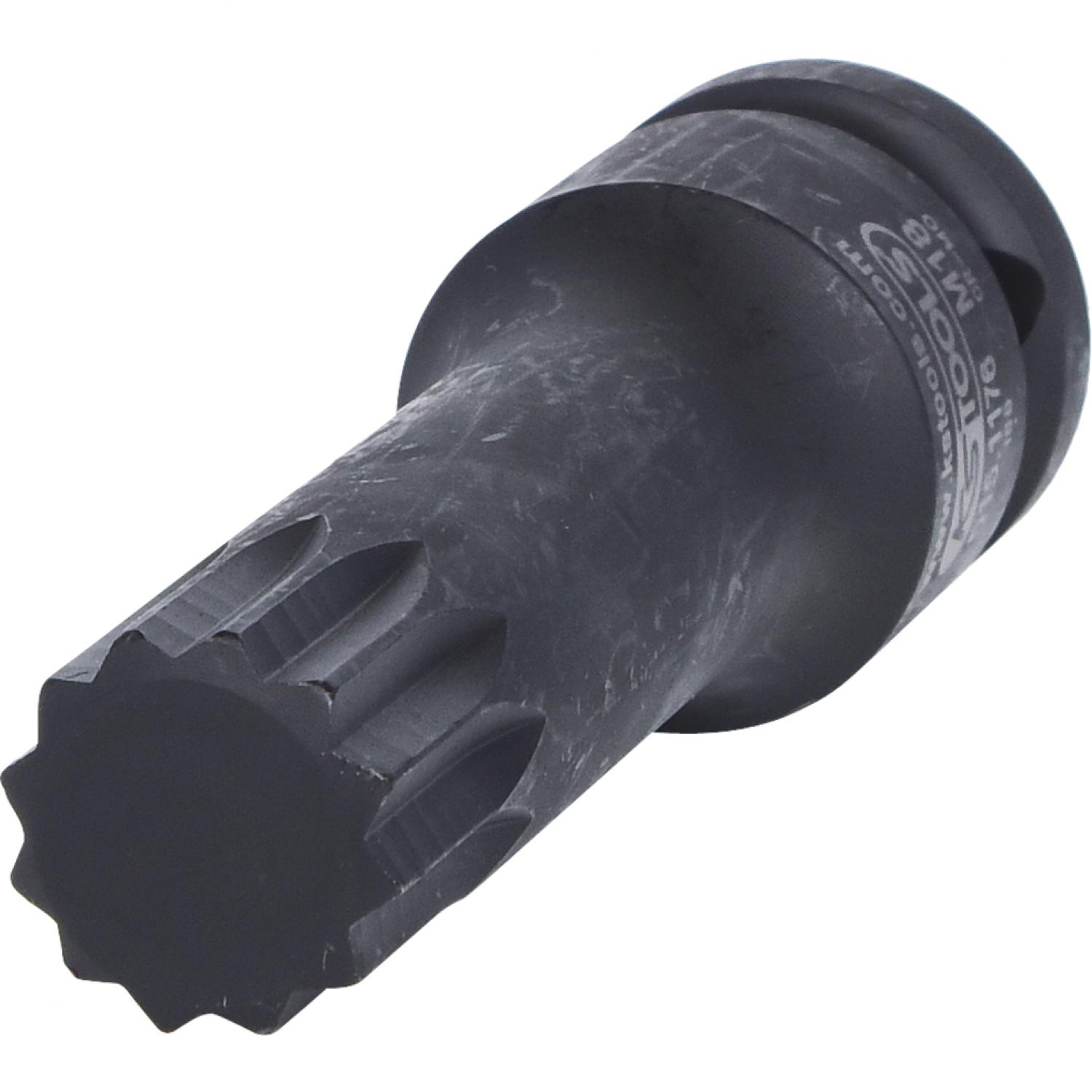 Силовая торцовая головка с битом XZN 1/2'', длинная, M18