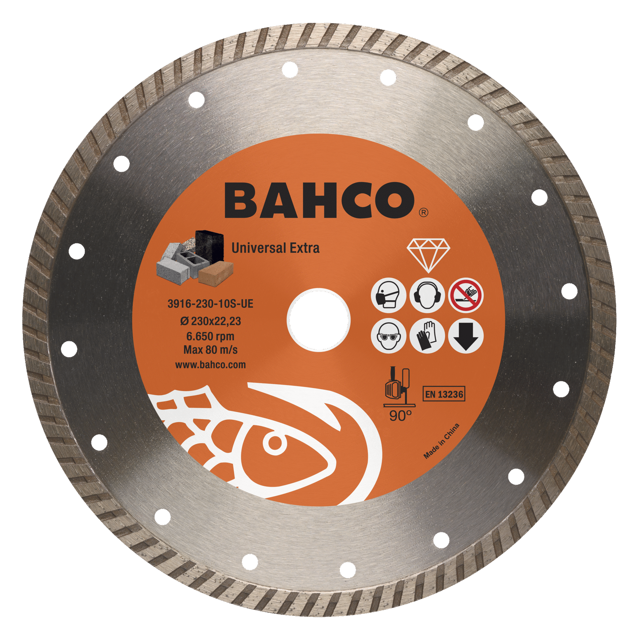 Алмазные дисковые пилыобщего назначения для камня 230 x 2.6 x 22.23mm BAHCO 3917-230-7S-U