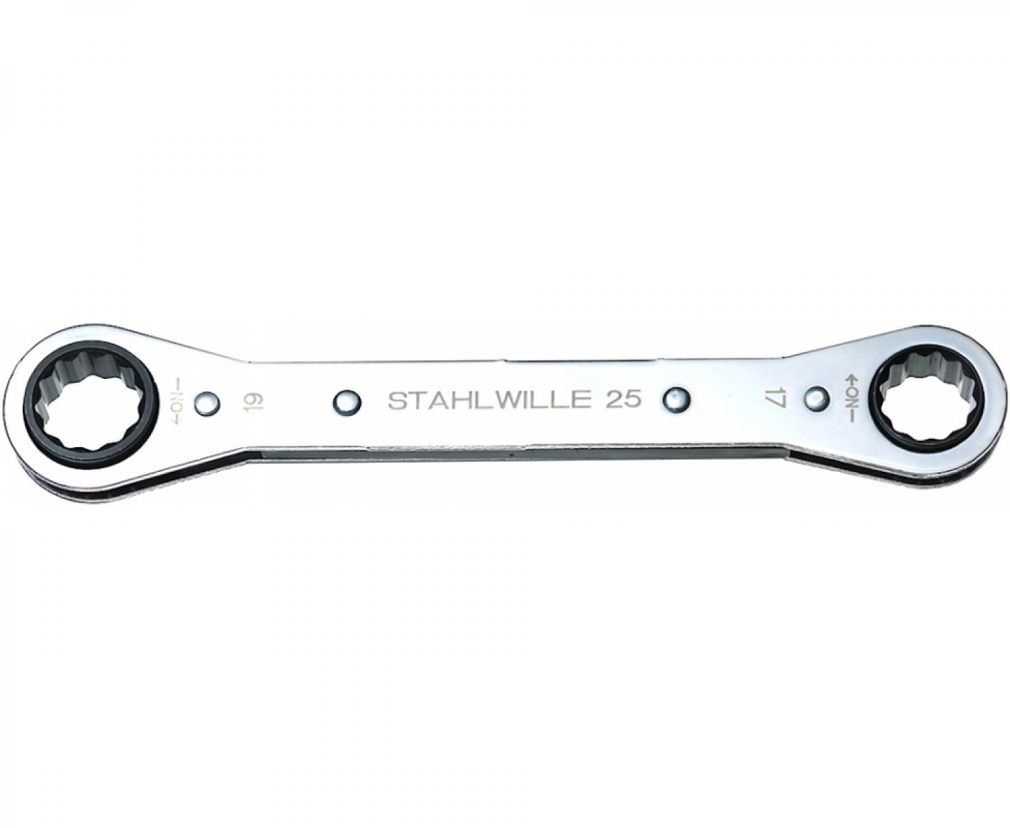 картинка Ключ гаечный двусторонний накидной 25LO 12х13 мм Stahlwille 41151213 с трещоткой от магазина "Элит-инструмент"