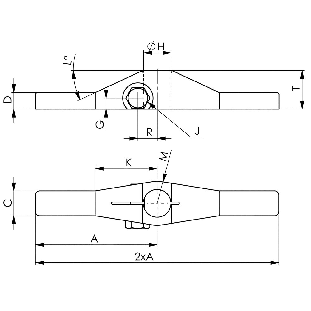 картинка Поворотный зажимной рычаг с двойным концом АМF 60863 от магазина "Элит-инструмент"