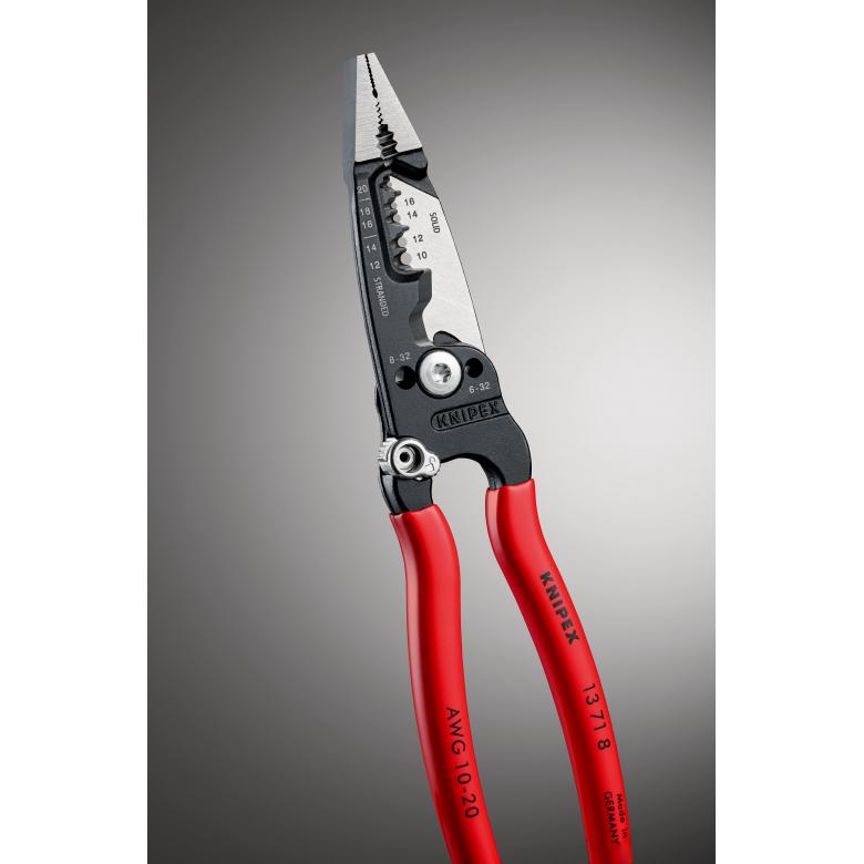 картинка KNIPEX WireStripper, многофункциональные клещи для электриков, американская модель KNIPEX 13718200  от магазина "Элит-инструмент"