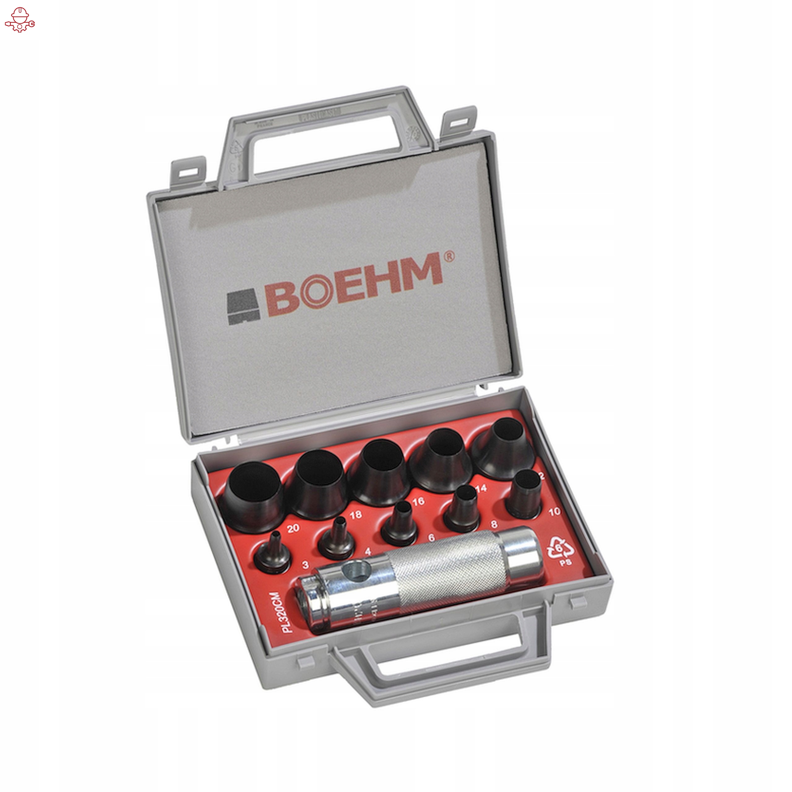 картинка Набор пробойников 3-20 мм BOEHM, 11 ПРЕДМЕТОВ  | (для паронитовых и графитовых прокладок) BOEHM JLB320CM/7802 0320 Fplus от магазина "Элит-инструмент"