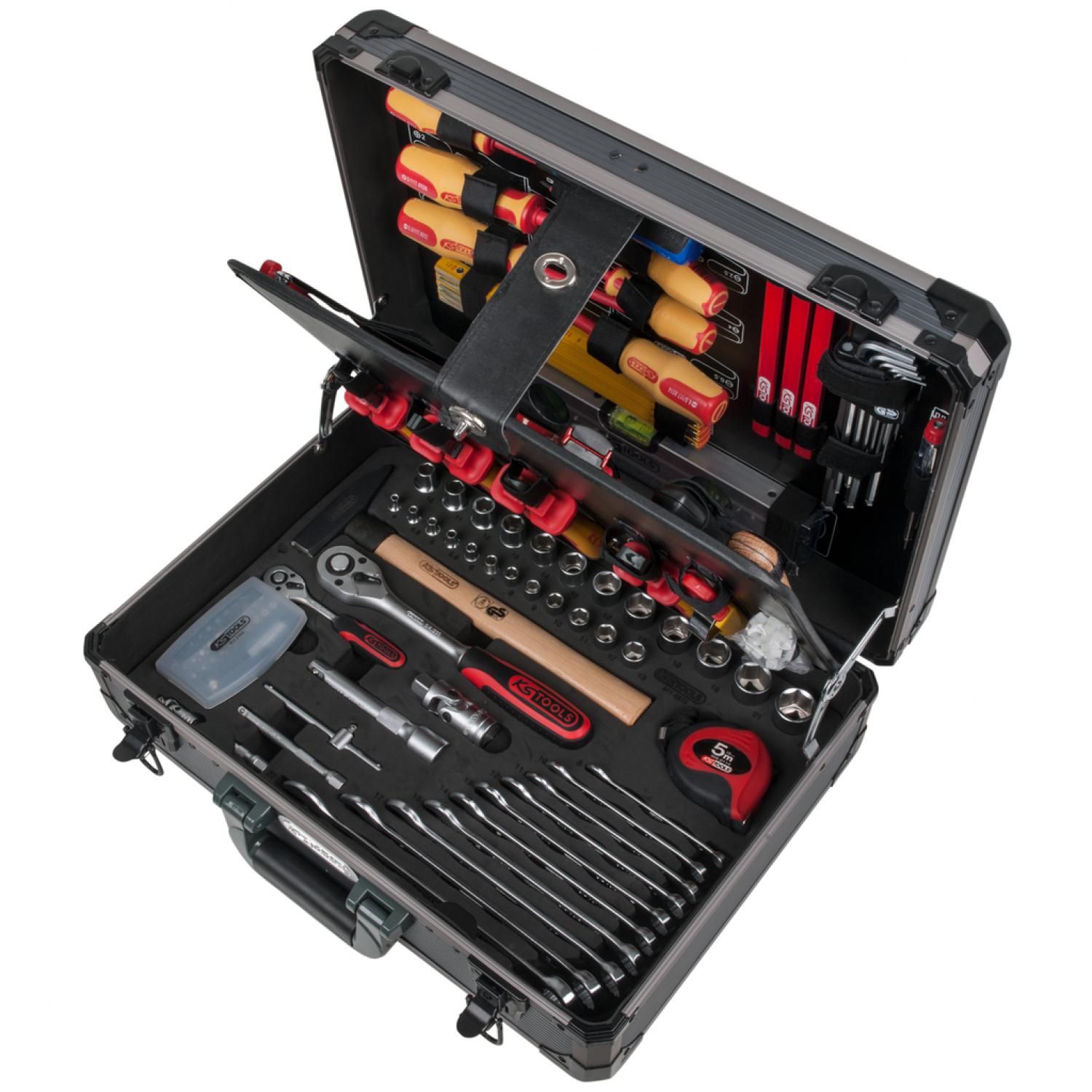 картинка 1/4" + 1/2“ Чемодан с инструментами для электриков, 128 шт KSTools-911.0628 от магазина "Элит-инструмент"