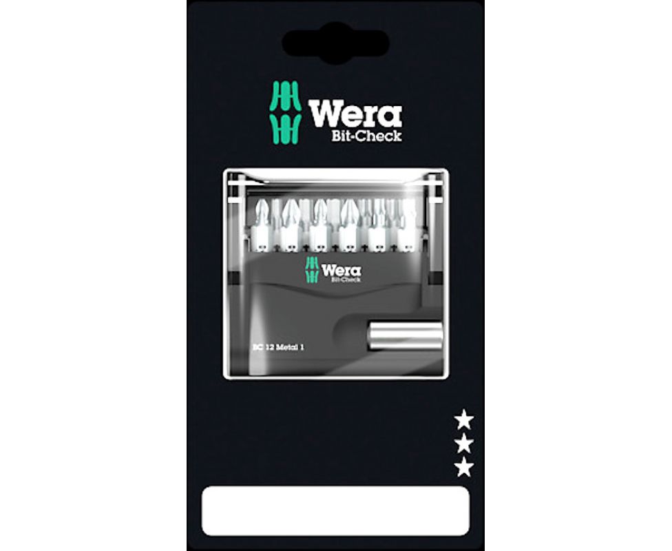 Bit-Check 12 Metal 1 SB Набор насадок (PH, PZ, TX, HEX-Plus) и держатель Wera WE-136393
