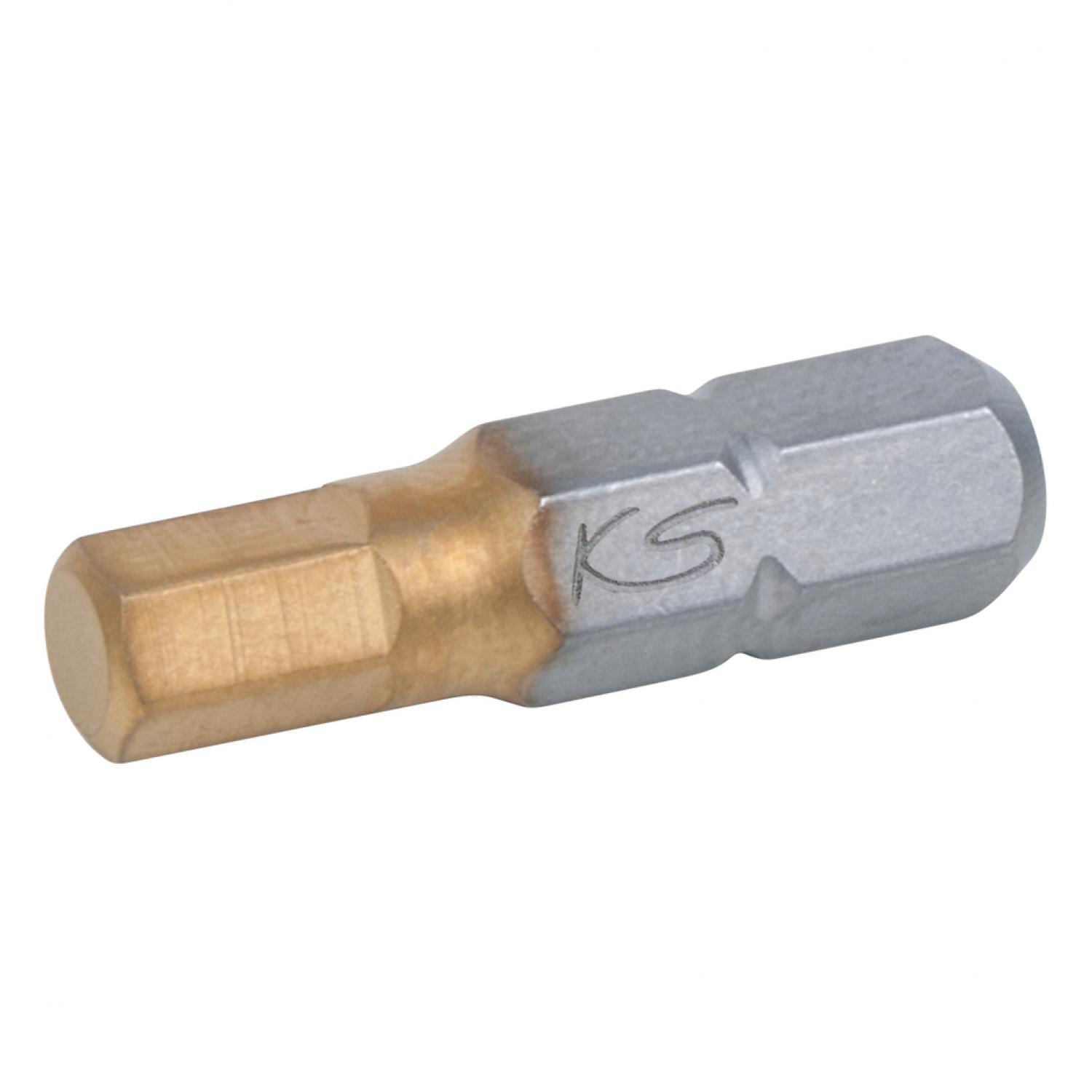 Бит TIN 1/4" с внутренним шестигранником, 25 мм, 4 мм, 5 шт в упаковке