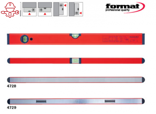 Уровень магнитный, брусковый  из легкого металла 180x50x22mm Format 4729 0180 Fplus
